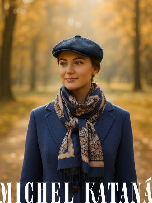 Кепка с козырьком, 8ми-клинка Мужская-Унисекс TWEED EDINBURG MARIN MIST из твида (Плотная Костюмно-Блейзерная ШЕРСТЬ) TWEED.8-EDINBURG/MARIN.MIST